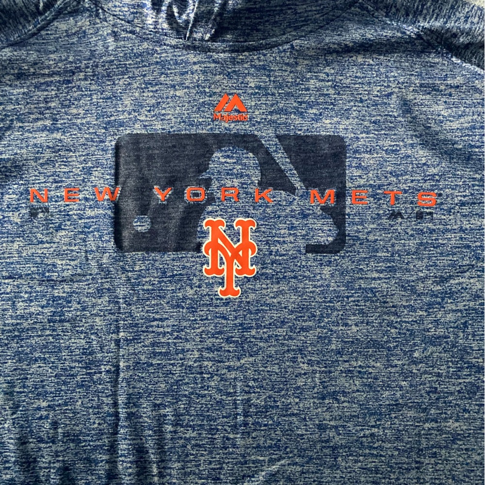 New York Mets Mens SZ L Blue Long Sleeve hoodie